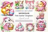Pink Easter Gingham Clipart Bundle 2
