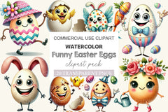 Funny Cartoon Easter Eggs Clipart Bundle - CraftNest - Digital Crafting and Art