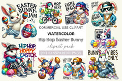 Hip Hop Bunny Easter Day Clipart Bundle 20 - CraftNest - Digital Crafting and Art