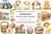 Cute On The Farm Animals Clipart Bundle 1