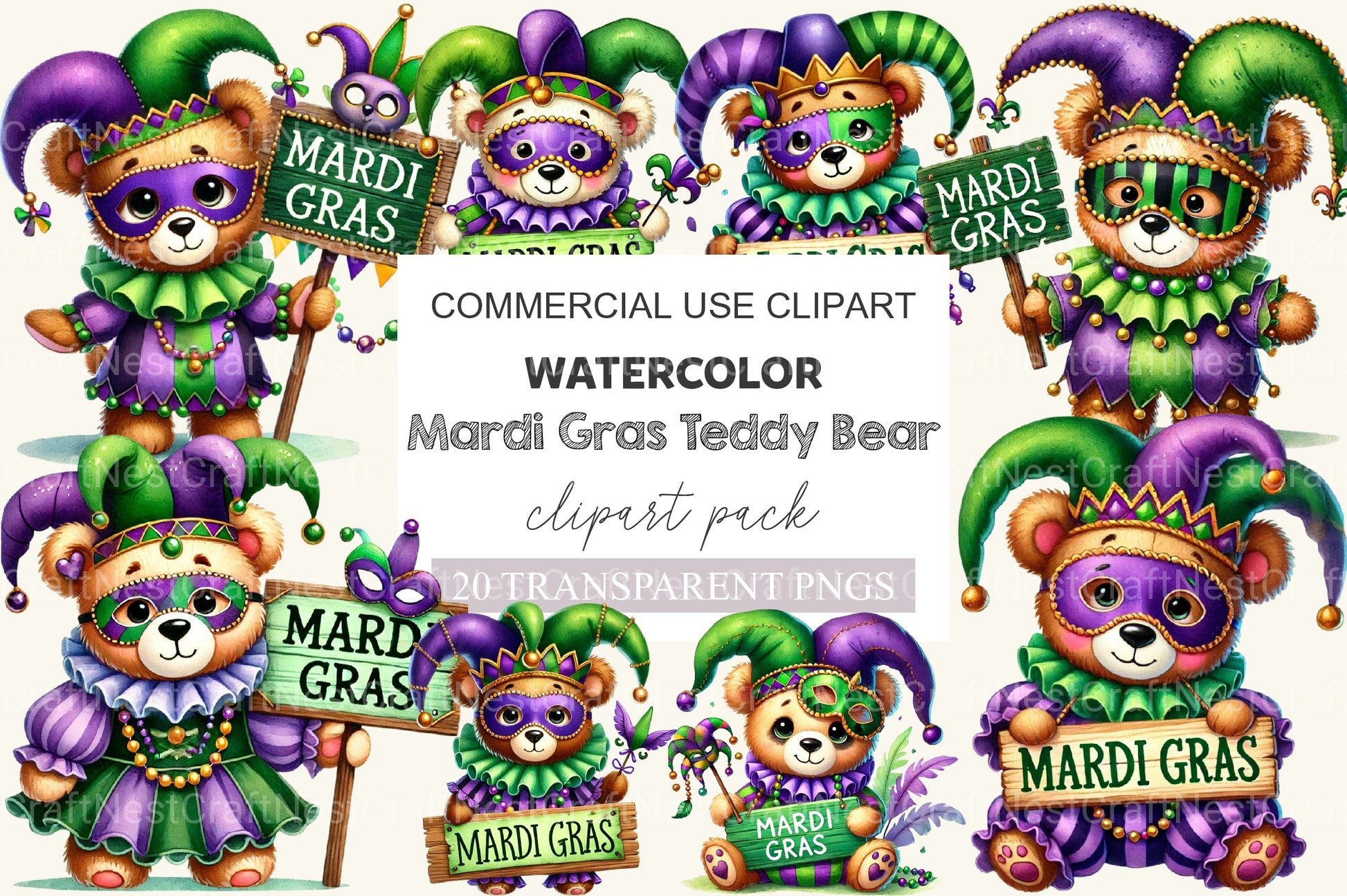 Mardi Gras Boy Clipart Bundle - CraftNest - Digital Crafting and Art