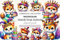 Mardi Gras Animal Clipart Bundle - CraftNest - Digital Crafting and Art