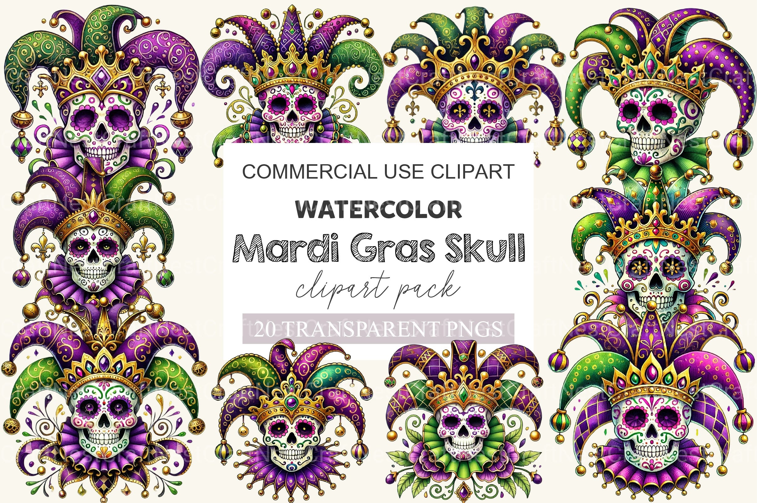 Skull Clipart Bundle 2 - CraftNest - Digital Crafting and Art