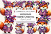 Mardi Gras Fox Clipart Bundle