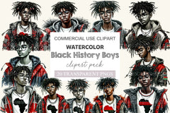 Black History Boys Clipart Bundle - CraftNest - Digital Crafting and Art