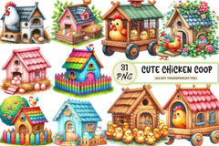 Cute Chicken Coop Clipart Bundle - CraftNest - Digital Crafting and Art
