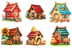Cute Chicken Coop Clipart Bundle - CraftNest - Digital Crafting and Art
