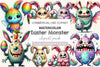 Easter Bunny Monster Clipart Bundle