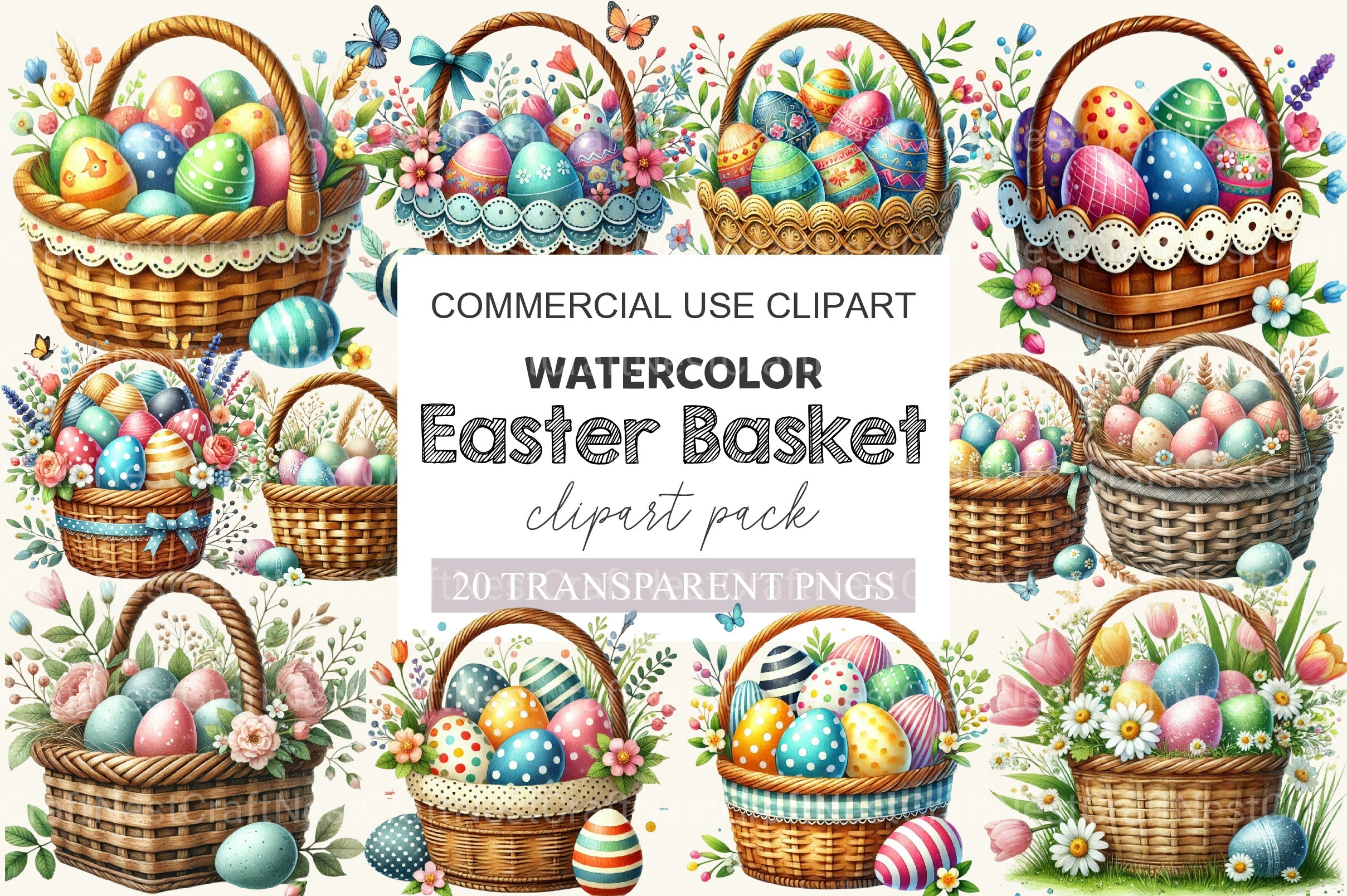 Easter Basket Clipart Bundle 2 - CraftNest - Digital Crafting and Art