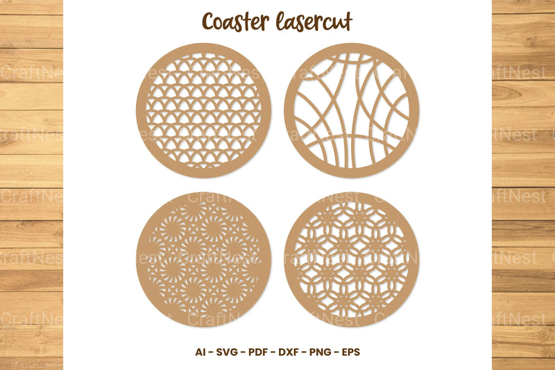 Coaster Lasercut SVG Bundle - CraftNest - Digital Crafting and Art