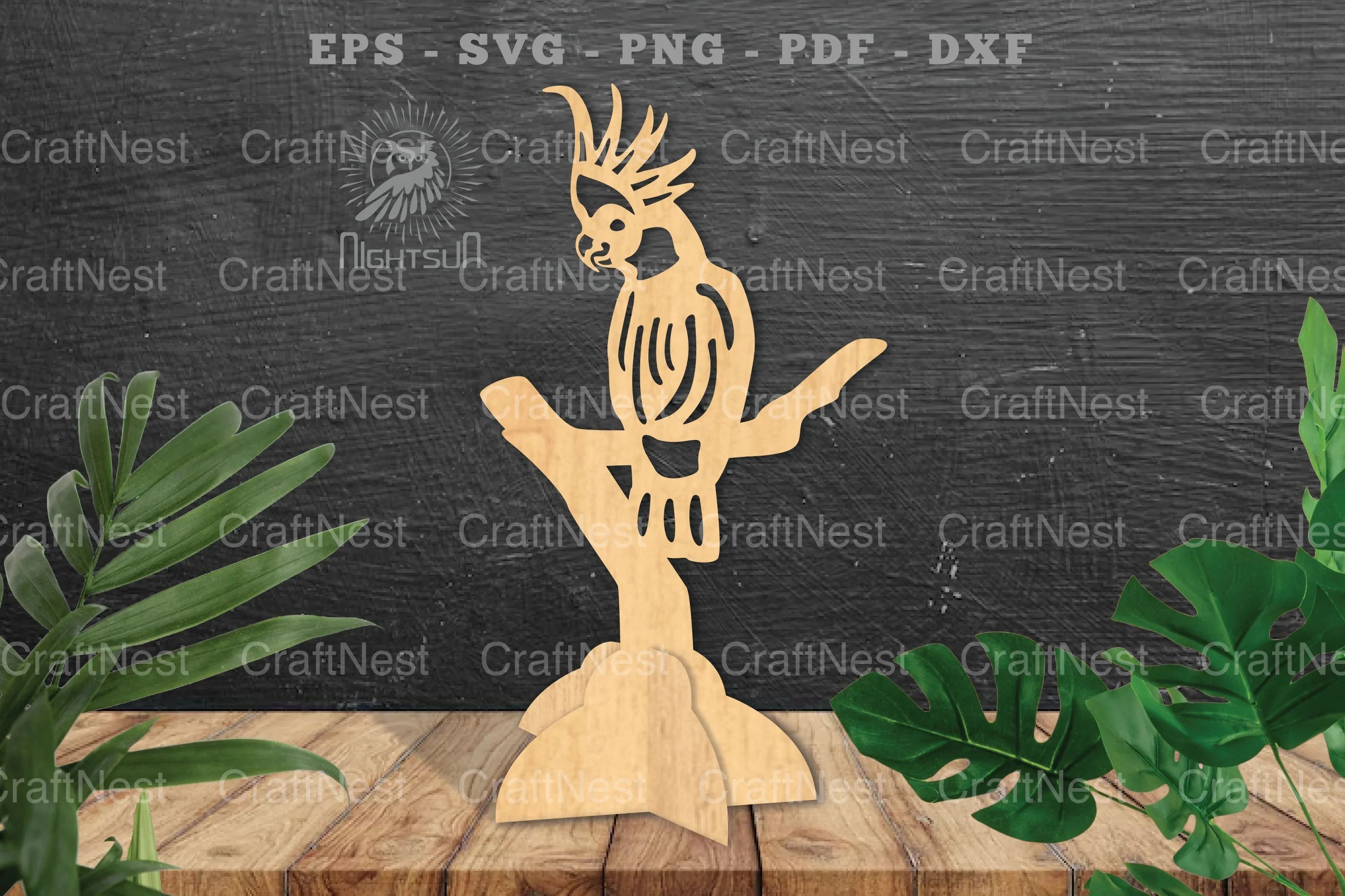 Cockatoo Bird Laser Cut Home Decor SVG Bundle - CraftNest - Digital Crafting and Art