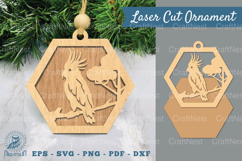 Cockatoo in Forest Laser Cut Ornament Clipart Bundle - CraftNest - Digital Crafting and Art