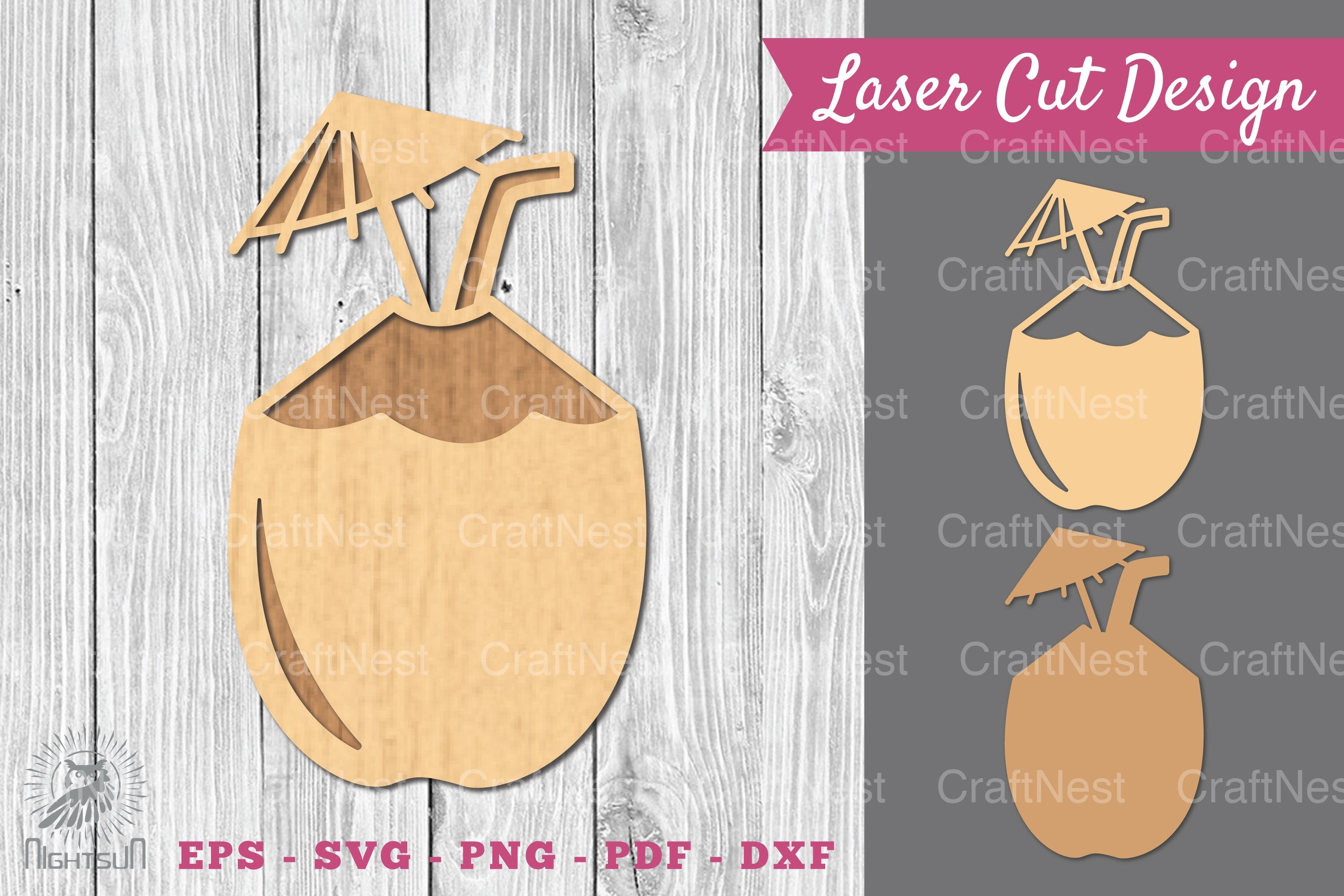 Coconut Cocktail Drink Laser Cut Decoration Clipart Bundle - CraftNest - Digital Crafting and Art