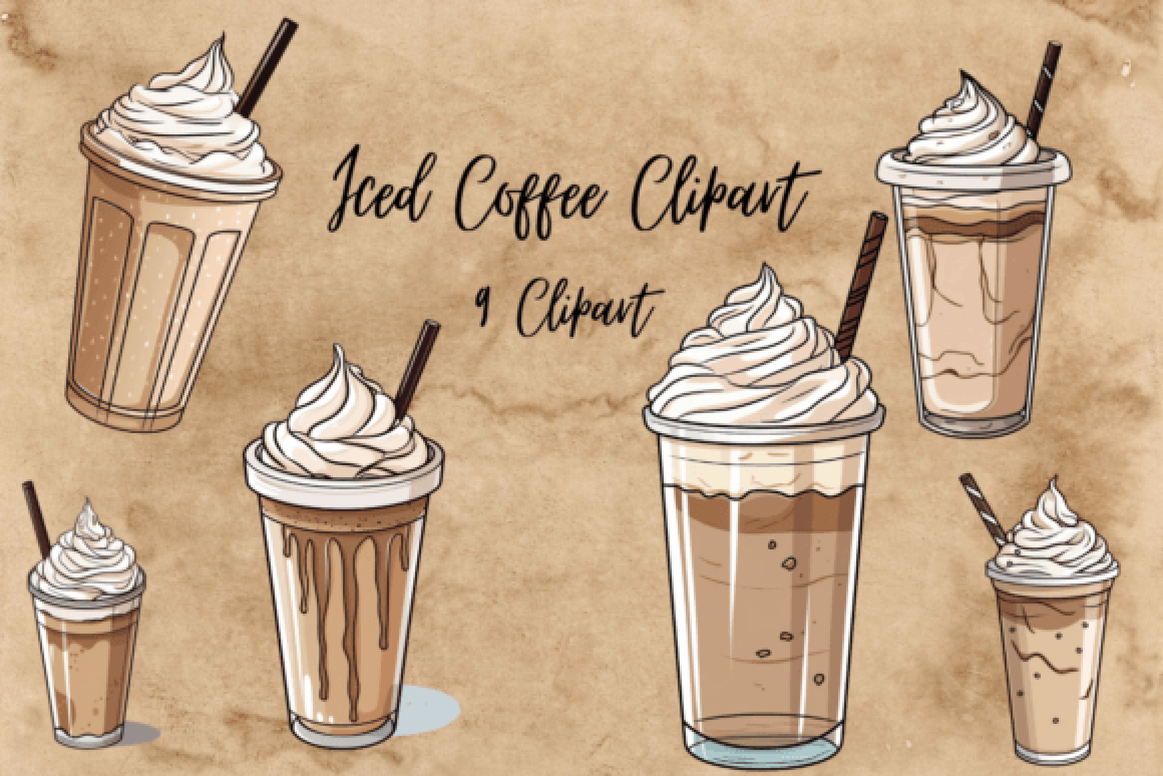 Iced Latte Clipart Bundle