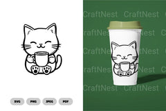 Coffee Cat Funny SVG Bundle - CraftNest - Digital Crafting and Art