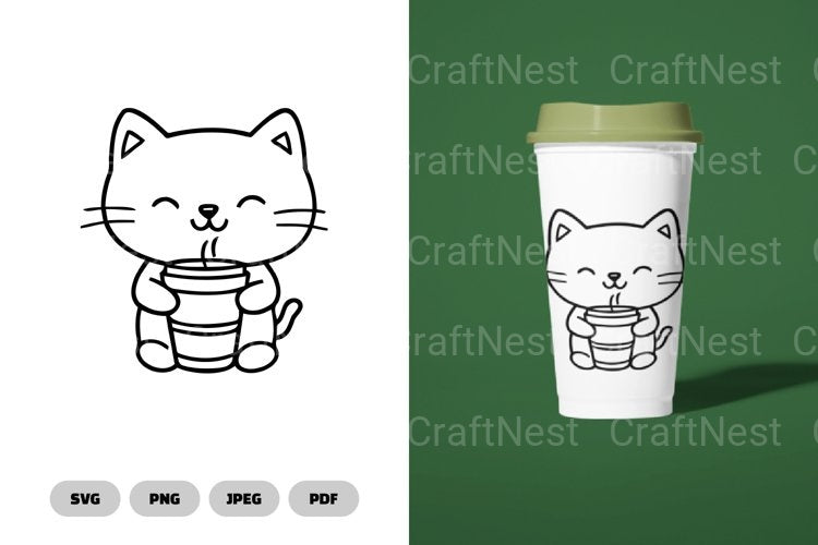 Coffee Cat Funny SVG Bundle - CraftNest - Digital Crafting and Art