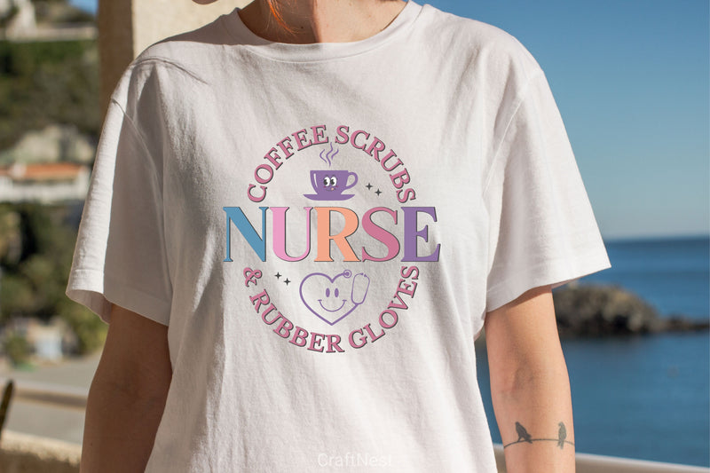 Coffee Scrubs Nurse & Rubber Gloves SVG Bundle - CraftNest - Digital Crafting and Art