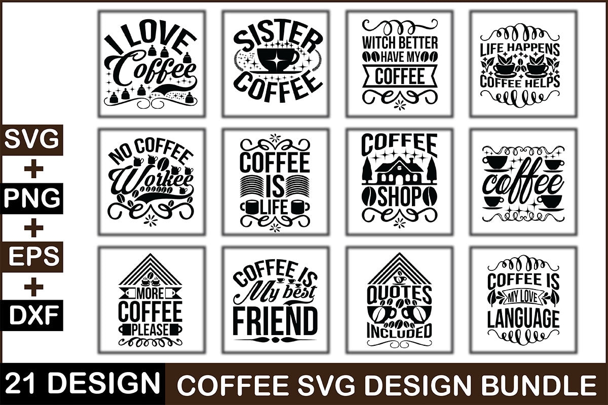 Coffee SVG Bundle 8 - CraftNest - Digital Crafting and Art