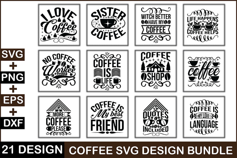 Coffee SVG Bundle 8 - CraftNest - Digital Crafting and Art