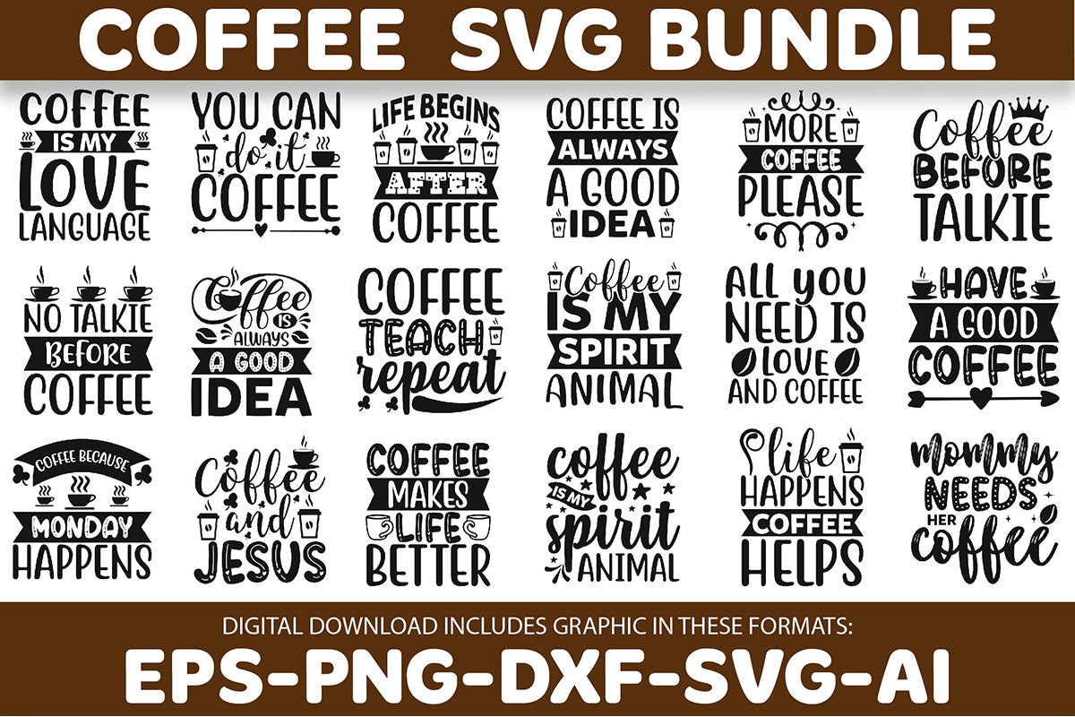 Coffee SVG Bundle 10 - CraftNest - Digital Crafting and Art