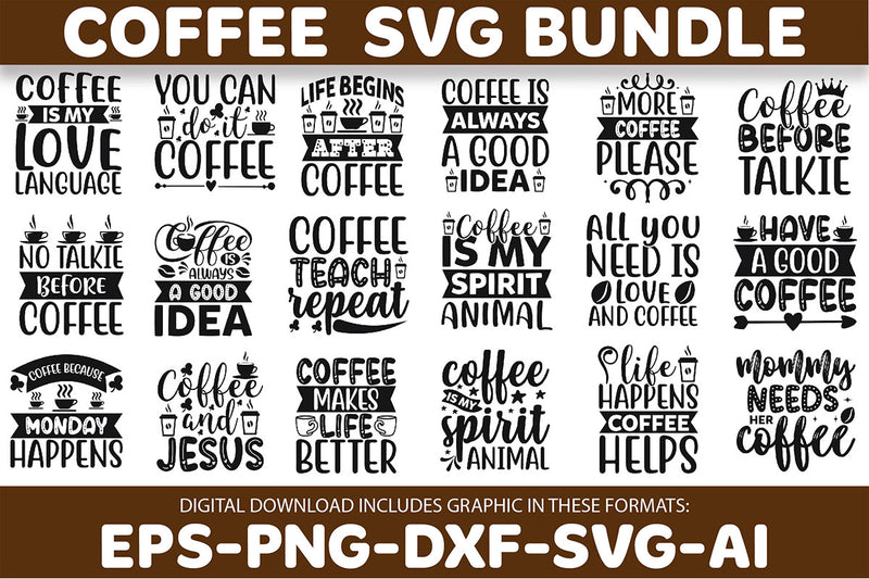 Coffee SVG Bundle 10 - CraftNest - Digital Crafting and Art