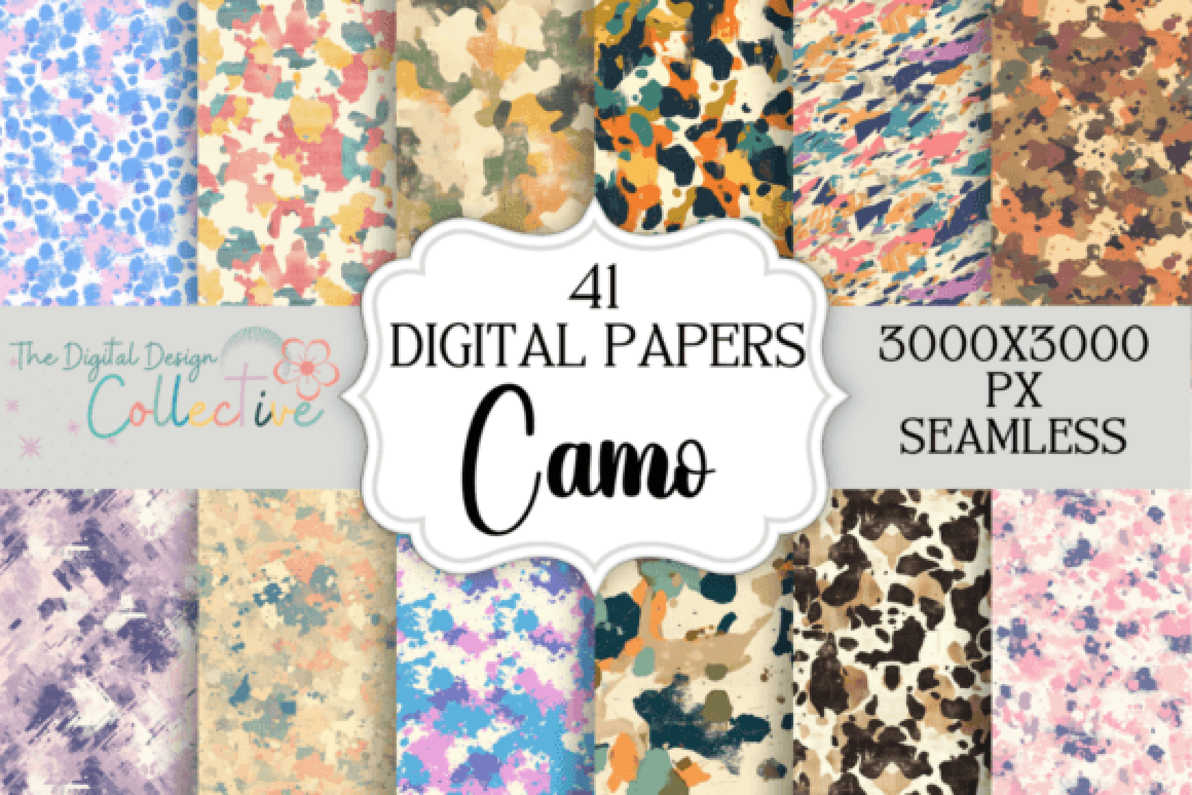 Vibrant Camouflage Pattern Backgrounds