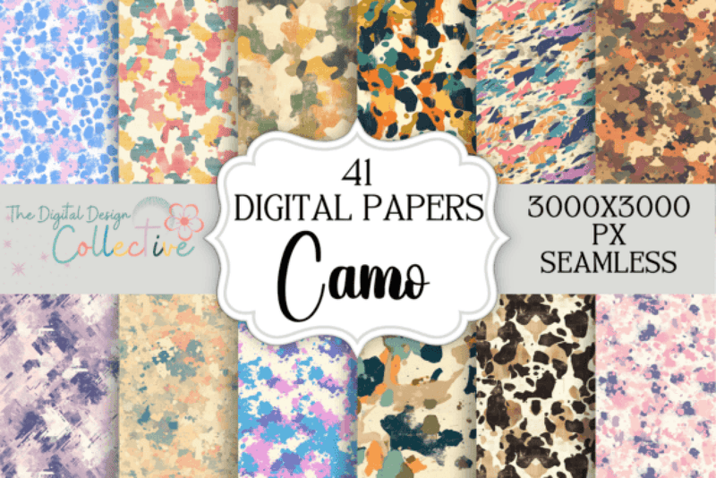 Vibrant Camouflage Pattern Backgrounds - CraftNest - Digital Crafting and Art