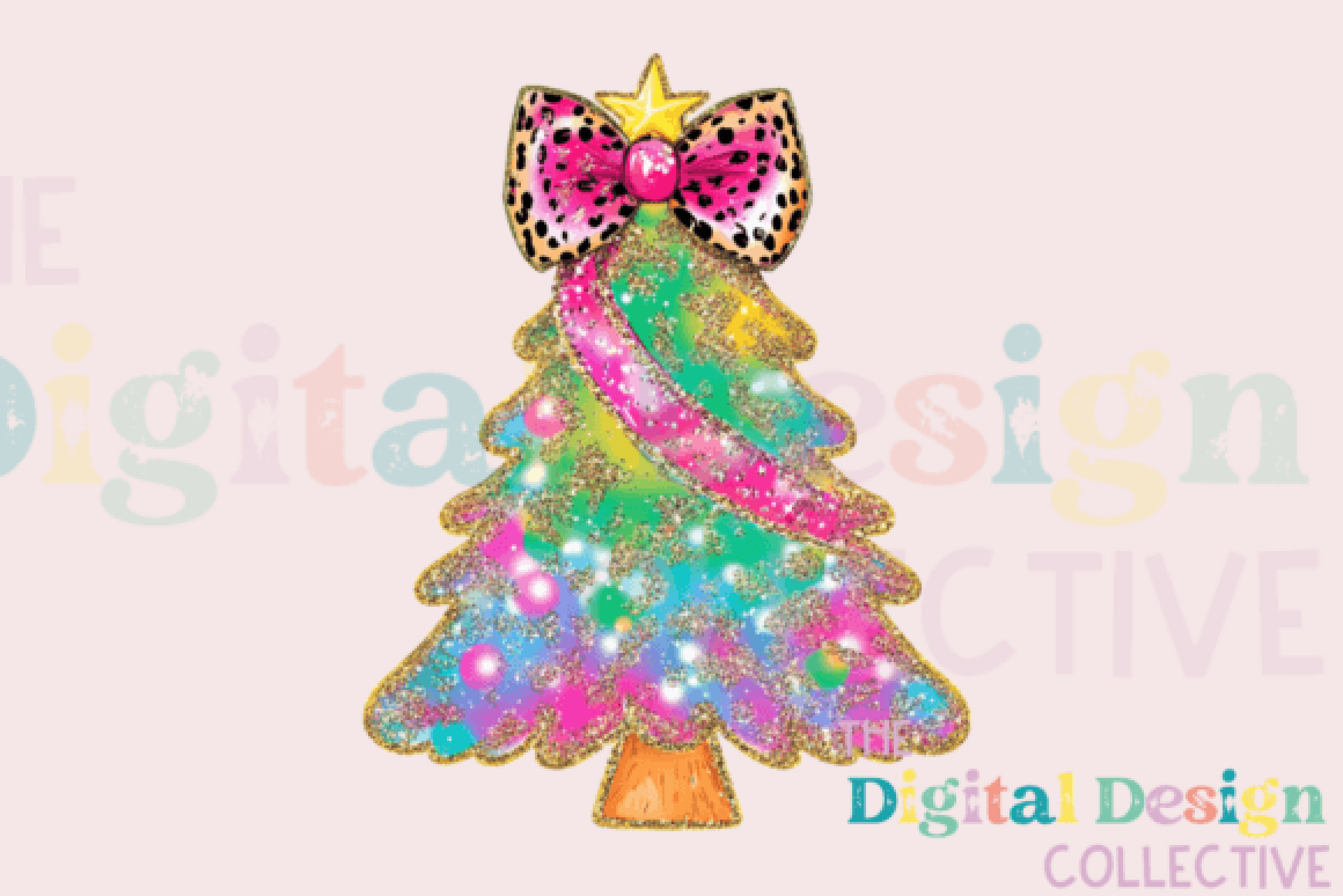 Coquette Glitter Christmas Tree Clipart Bundle - CraftNest - Digital Crafting and Art