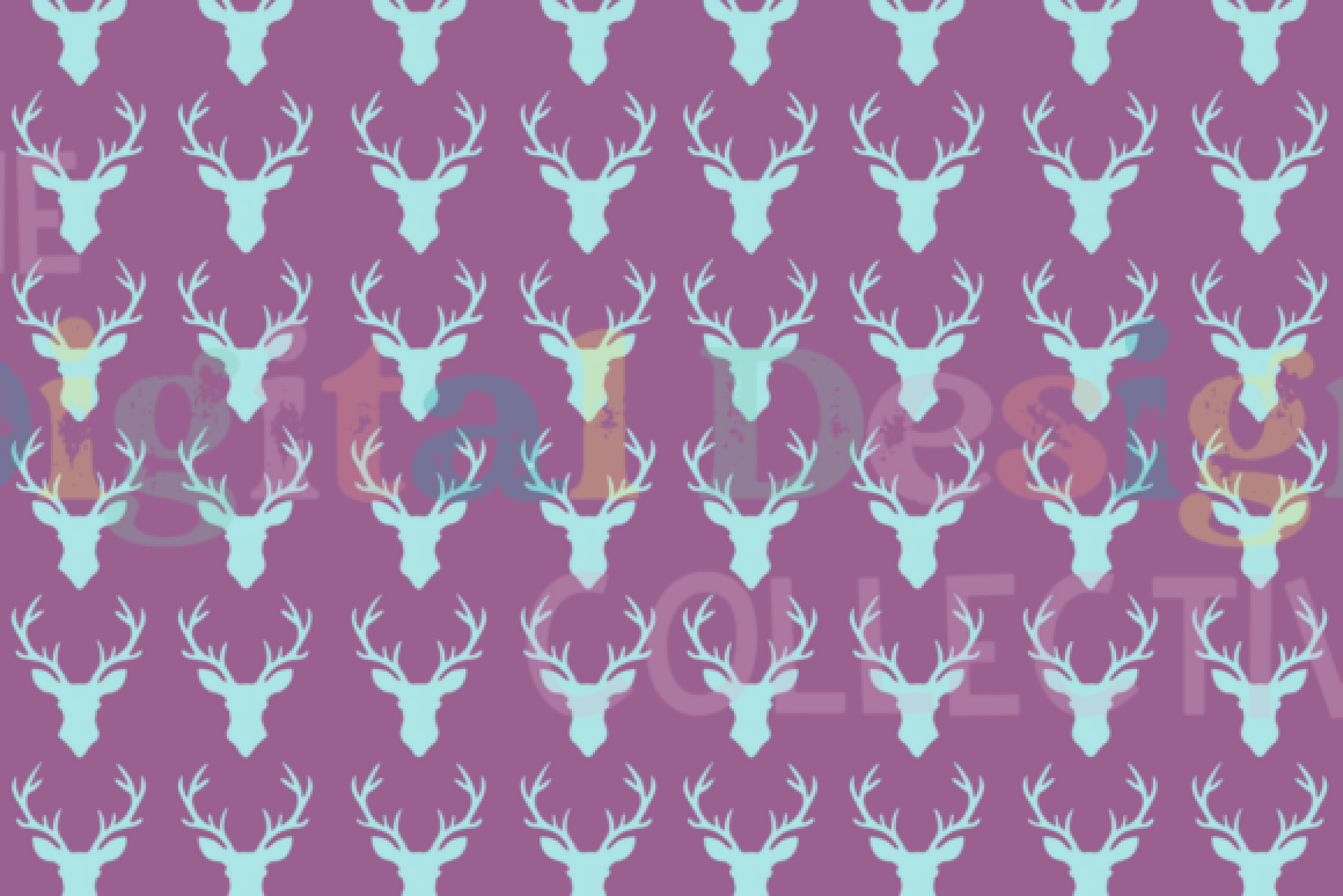 Vibrant Deer Head Digital Paper