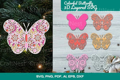 Colorful Butterfly 3D Layered SVG Bundle - CraftNest - Digital Crafting and Art