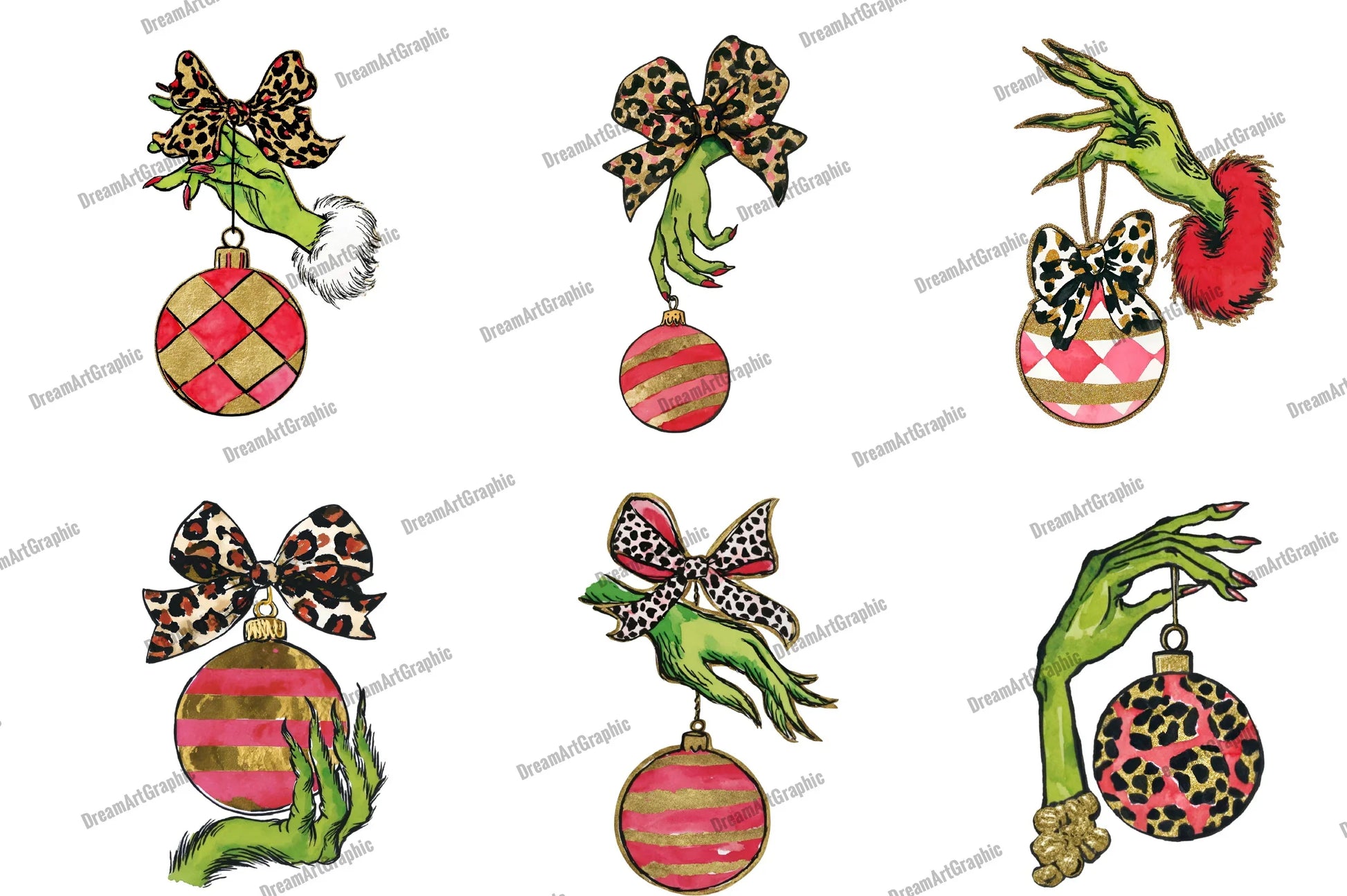 Colorful Coquette Christmas Ornament Clipart Bundle - CraftNest - Digital Crafting and Art