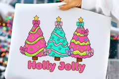 Colorful Holly Jolly Christmas Tree Clipart Bundle - CraftNest - Digital Crafting and Art
