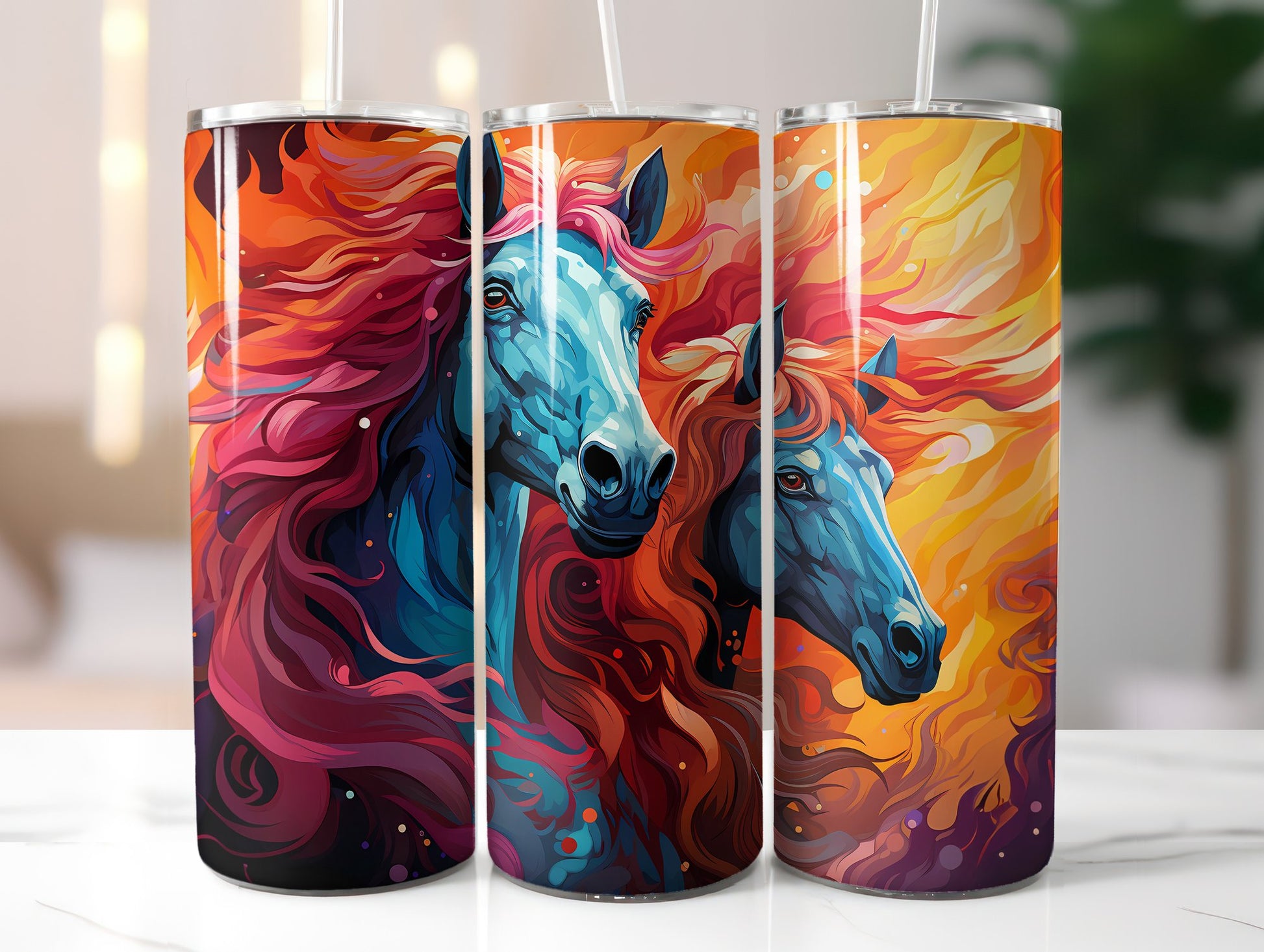 Colorful Horses Tumbler Wrap - CraftNest