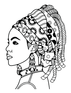 African Woman Portrait Coloring Book - CraftNest - Digital Crafting and Art