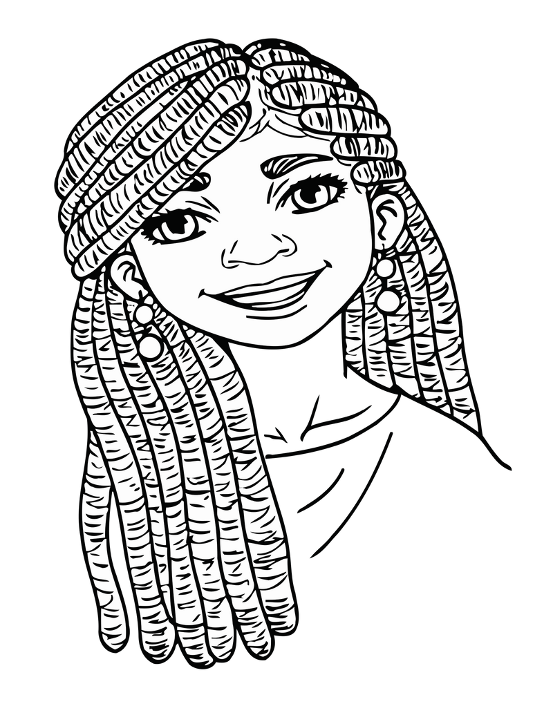 African Woman Portrait Coloring Book - CraftNest - Digital Crafting and Art