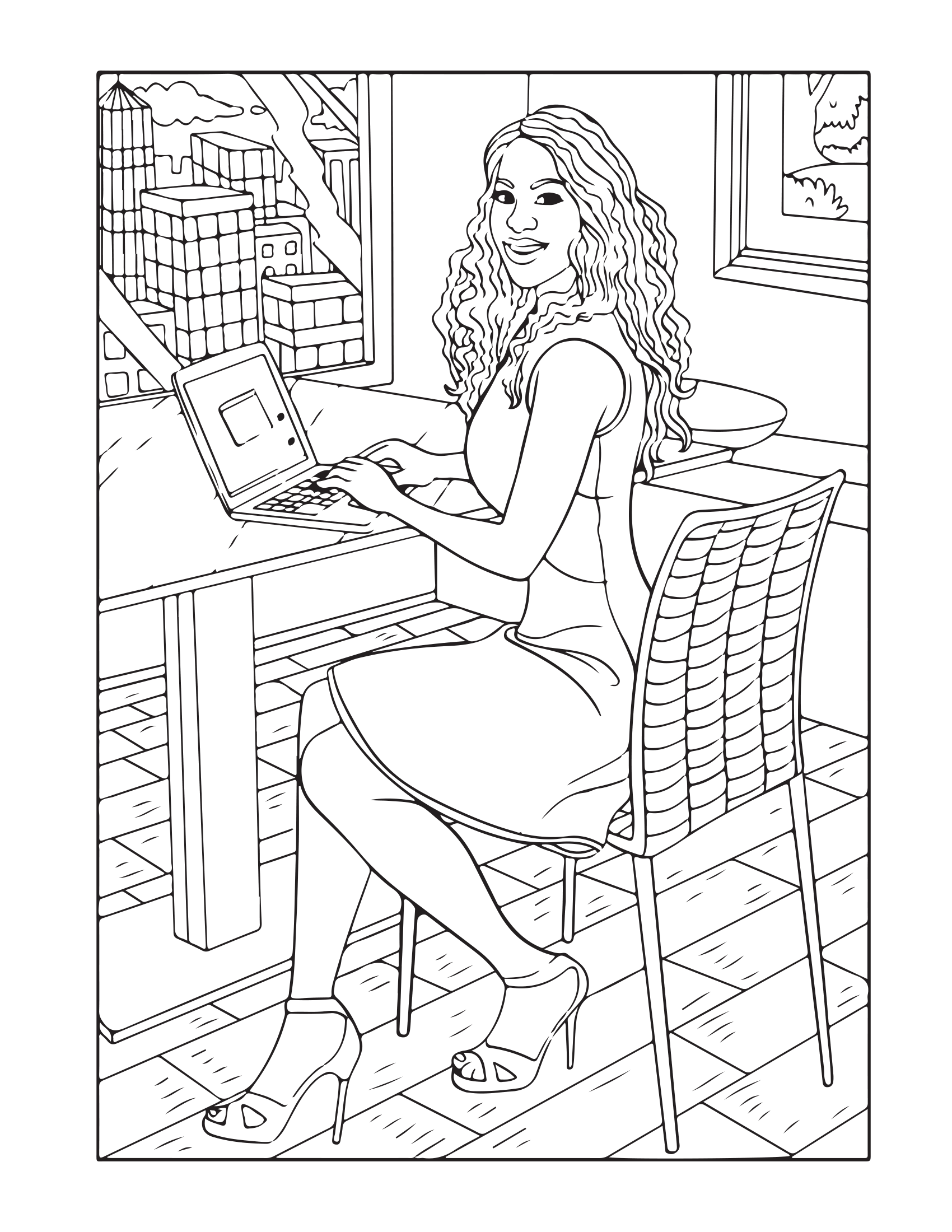 African Woman Portrait Coloring Book - CraftNest - Digital Crafting and Art