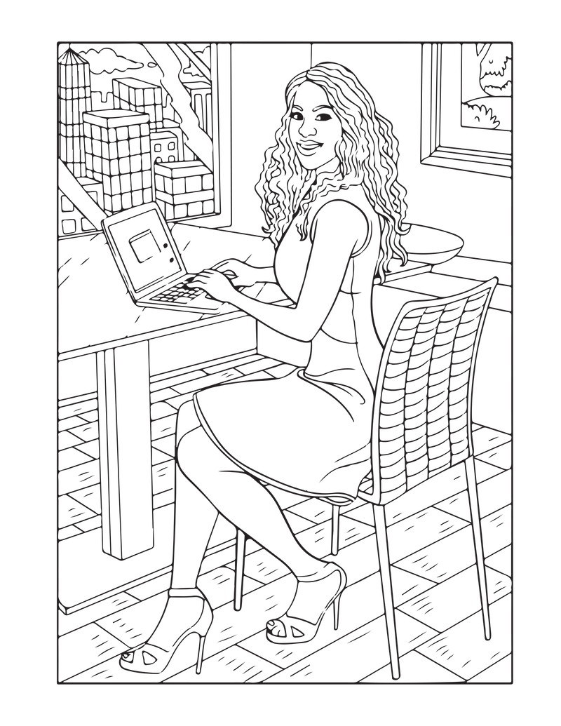 African Woman Portrait Coloring Book - CraftNest - Digital Crafting and Art