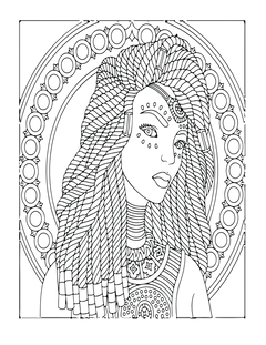 African Woman Portrait Coloring Book - CraftNest - Digital Crafting and Art