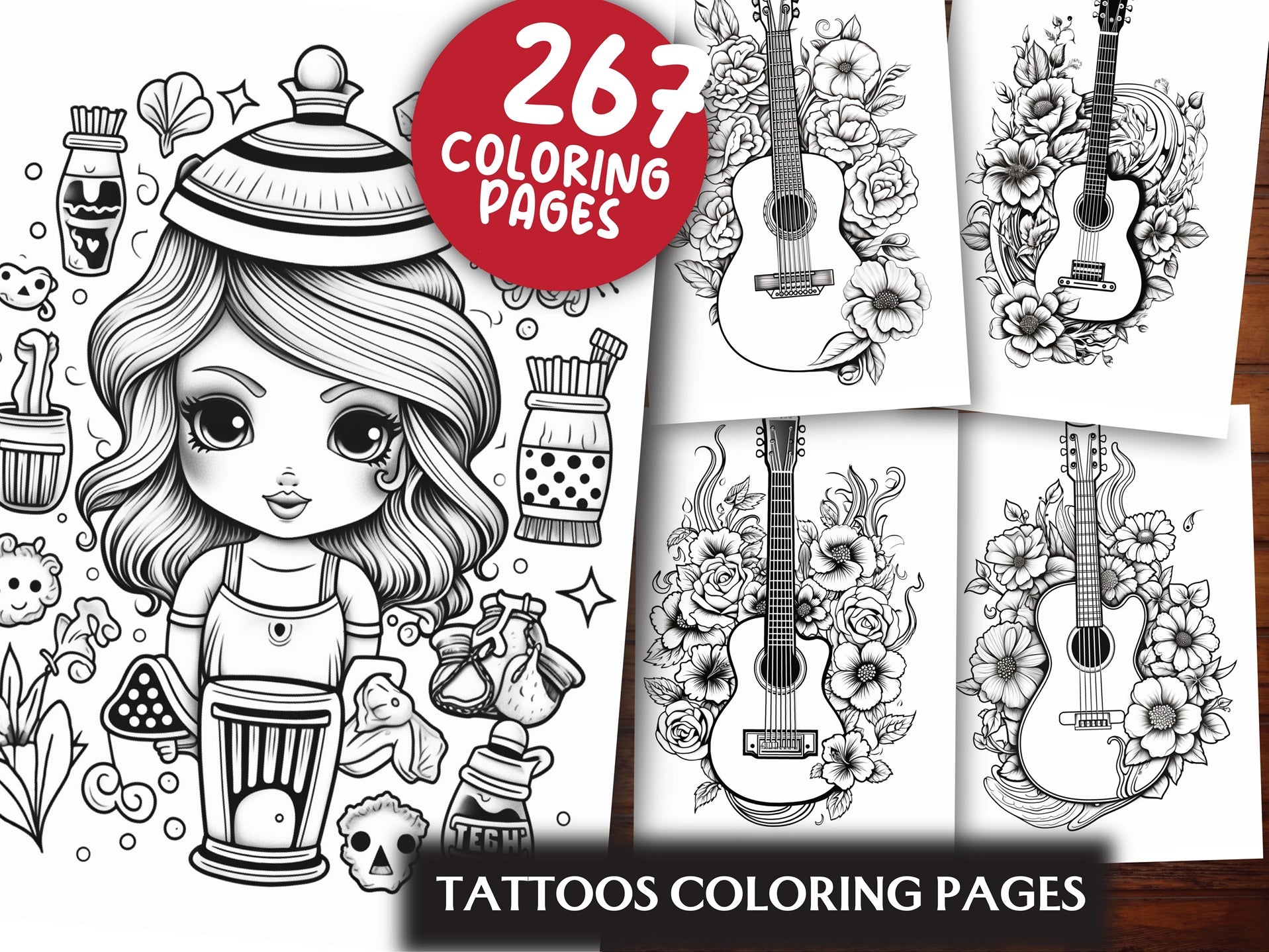 Tattoos Coloring Pages - CraftNest - Digital Crafting and Art
