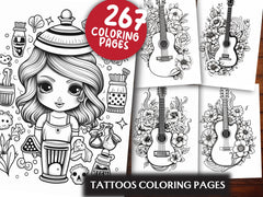 Tattoos Coloring Pages - CraftNest - Digital Crafting and Art