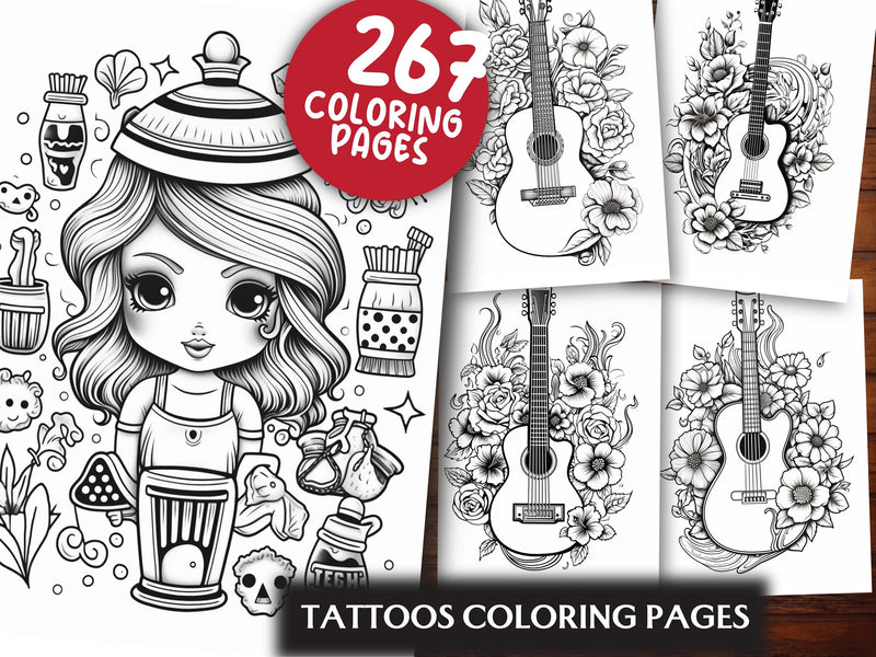 Tattoos Coloring Pages - CraftNest - Digital Crafting and Art