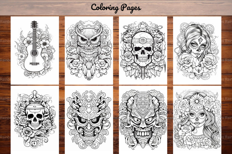 Tattoos Coloring Pages - CraftNest - Digital Crafting and Art
