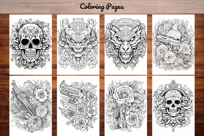 Tattoos Coloring Pages - CraftNest - Digital Crafting and Art