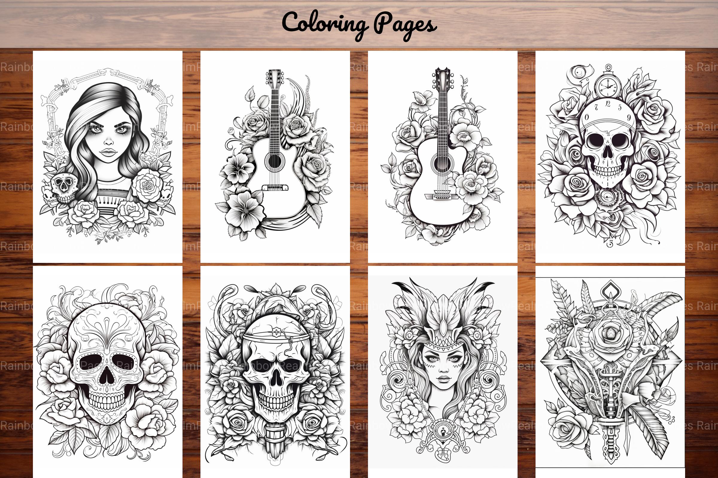 Tattoos Coloring Pages - CraftNest - Digital Crafting and Art