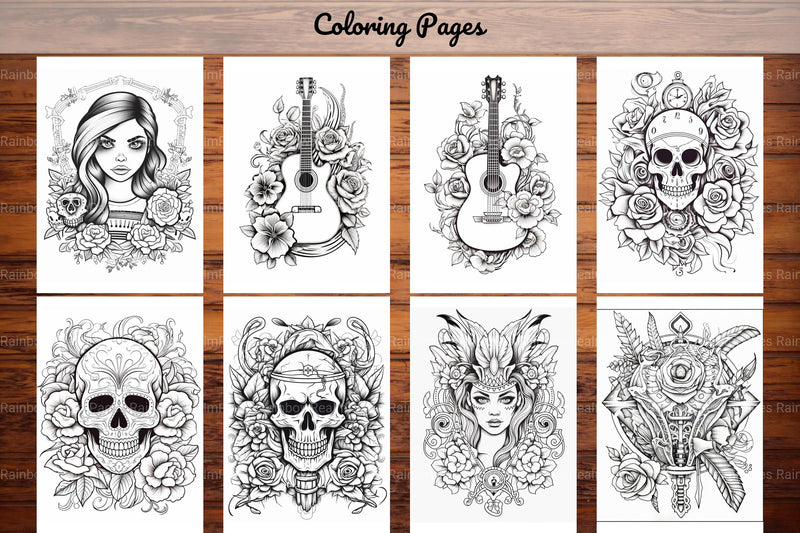 Tattoos Coloring Pages - CraftNest - Digital Crafting and Art