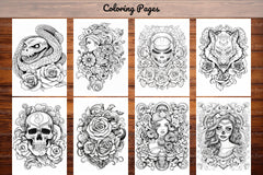 Tattoos Coloring Pages - CraftNest - Digital Crafting and Art