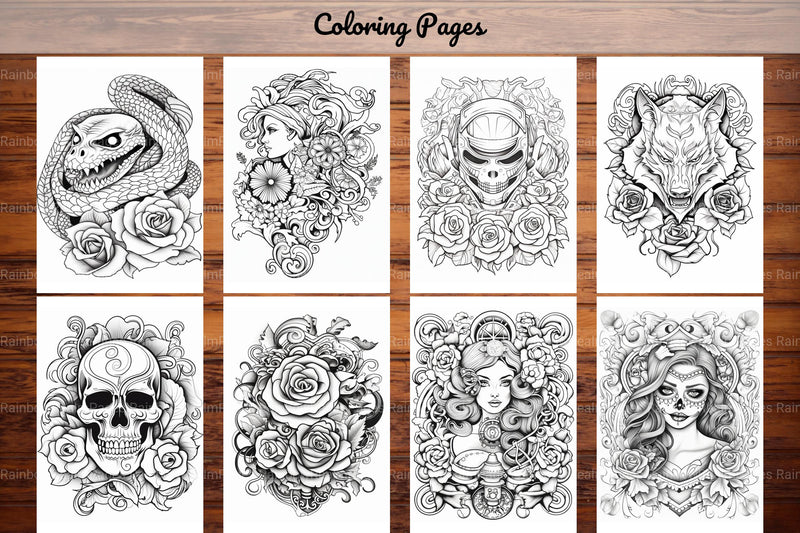 Tattoos Coloring Pages - CraftNest - Digital Crafting and Art