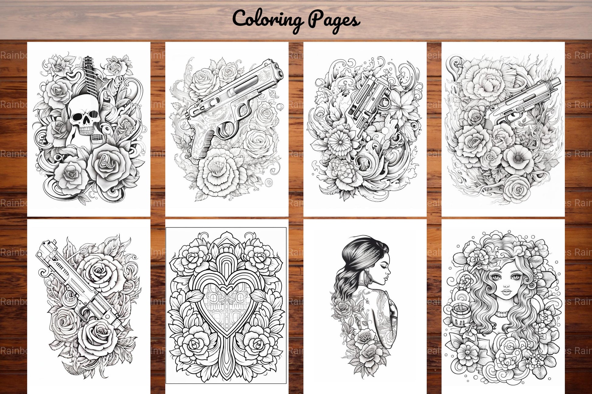 Tattoos Coloring Pages - CraftNest - Digital Crafting and Art