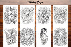 Tattoos Coloring Pages - CraftNest - Digital Crafting and Art