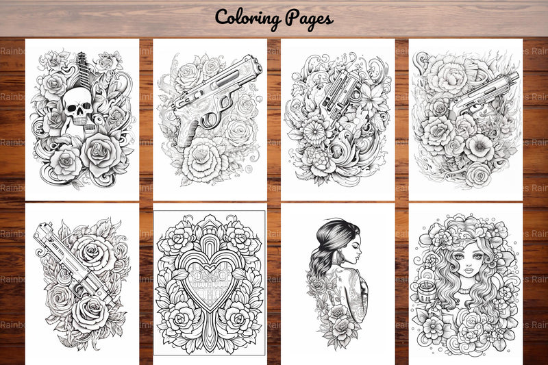 Tattoos Coloring Pages - CraftNest - Digital Crafting and Art
